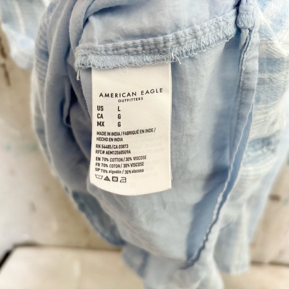 American Eagle Plaid Tie Back Babydoll Mini Dress - Picture 6 of 6